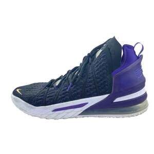 Nike Lebron 18 Lakers Black Purple Lace Up Mid Top Athletic Sneakers Shoes Sz 13